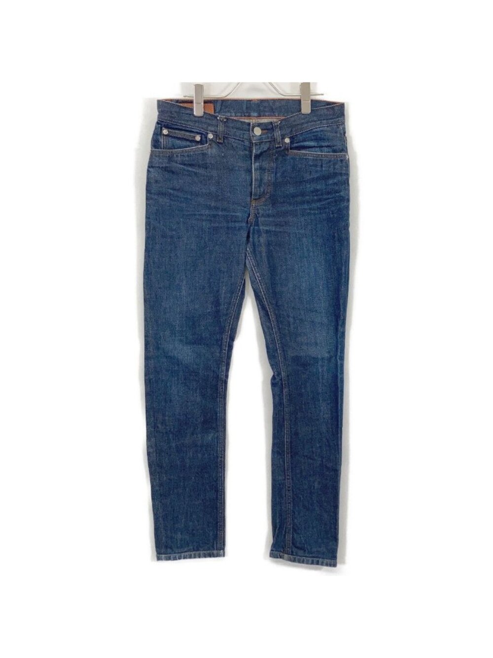 Hermes Series Button Selvedge Leather Patch Denim Indigo 40 Pants